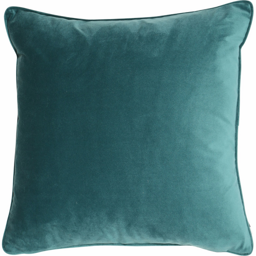 Luxe jade soft matte velvet square cushion with piped-edge detailing