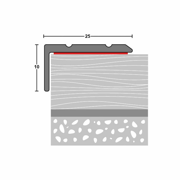 90cm 3ft 8mm Angle Edge Stickdown Profile.