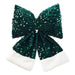Green sequin bow with white plush cuffs, smaller view
