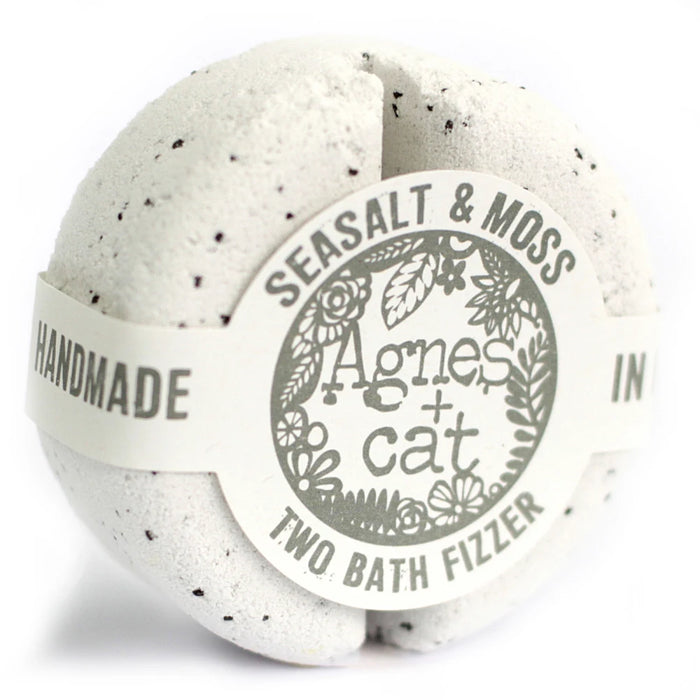 Agnes + Cat Parma Violet gift box with soy candle and Seasalt & Moss and Dolly Blue bath fizzers