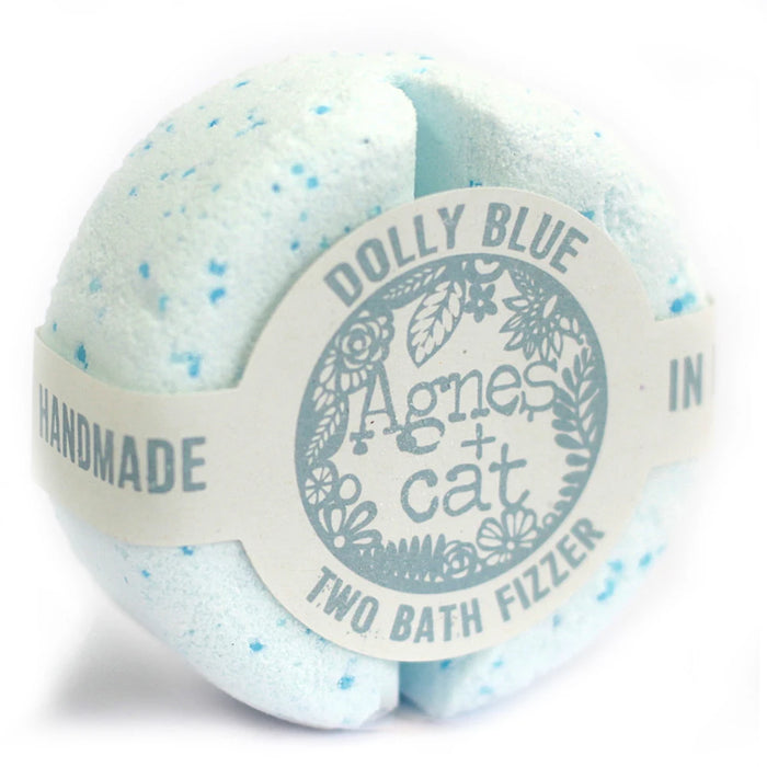 Agnes + Cat Parma Violet gift box with soy candle and Seasalt & Moss and Dolly Blue bath fizzers