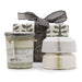 Agnes + Cat Velvet Moon gift box with soy candle and Windermere and Citrus bath fizzers