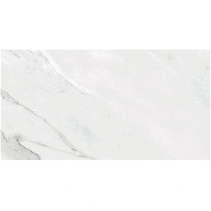 Close-up of Agora Blanco wall tile showing a smooth, bright white surface with a subtle finish.