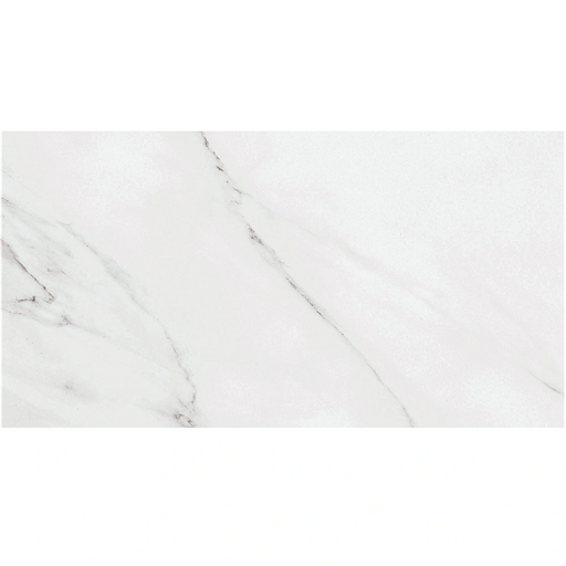 Close-up of Agora Blanco wall tile showing a smooth, bright white surface with a subtle finish.