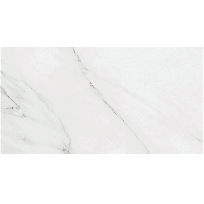 Close-up of Agora Blanco wall tile showing a smooth, bright white surface with a subtle finish.