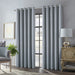 Alva Grey thermal blackout eyelet curtains with interlining, offering insulation, light blocking, and a modern finish.