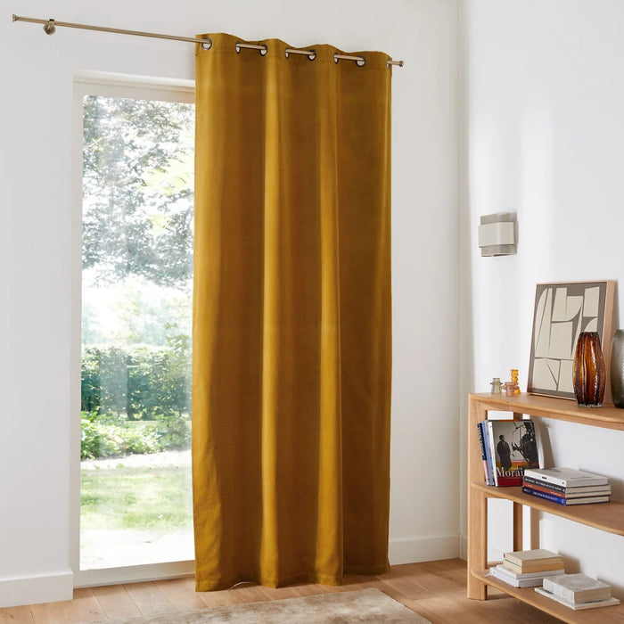 Antique colour thermal velvet eyelet curtains with interlining for a luxurious and insulating finish