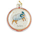 Close-up of Aries Zodiac Christmas bauble showing zodiac emblem.