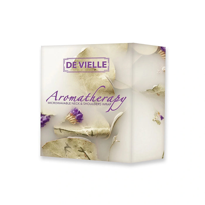De Vielle aromatherapy microwaveable heated neck and shoulder wrap filled with wheat and infused with lavender