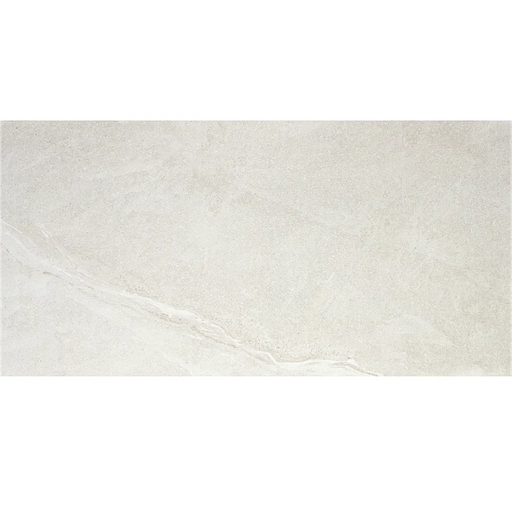 Detailed close-up of Austral Pearl porcelain tile showing its smooth matt surface and subtle pearl tone.