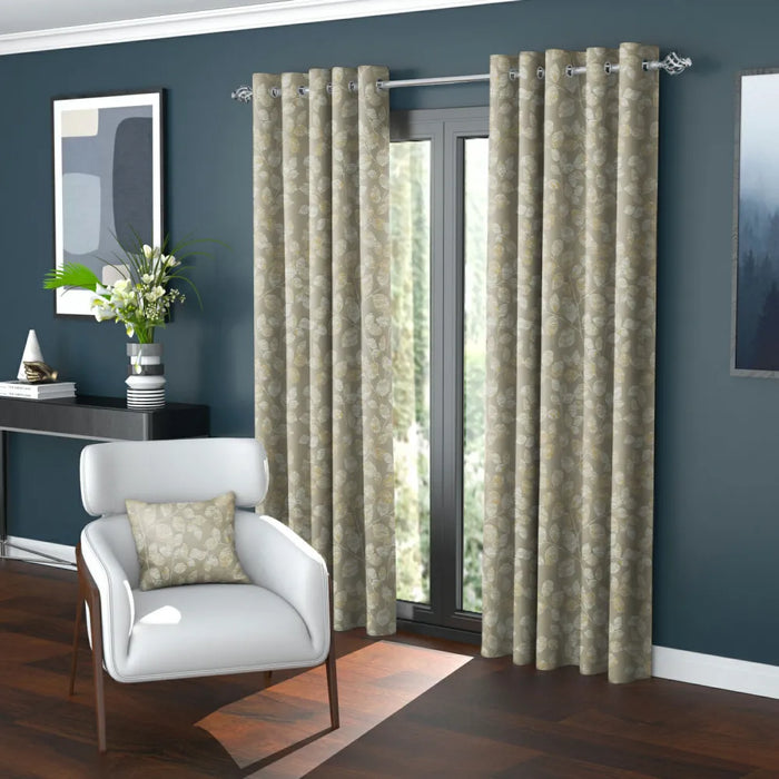 Soft celadon green polar fleece eyelet curtains from the Aveiro range, with a smooth texture and modern eyelet heading for easy hanging.