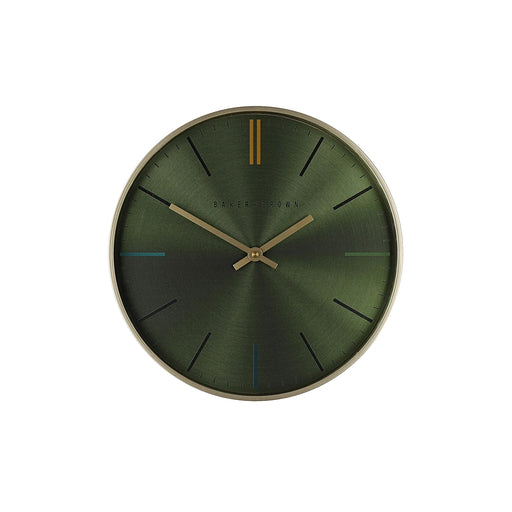 Baker And Brown Metallic Clock Green