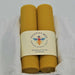 Hanna's Bees tall hand rolled beeswax pillar candle pair in a gift box