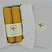 Hanna's Bees tall hand rolled beeswax pillar candle pair in a gift box