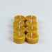 Hanna's Bees beeswax tealight refill pack with eight tealights in a cotton bag
