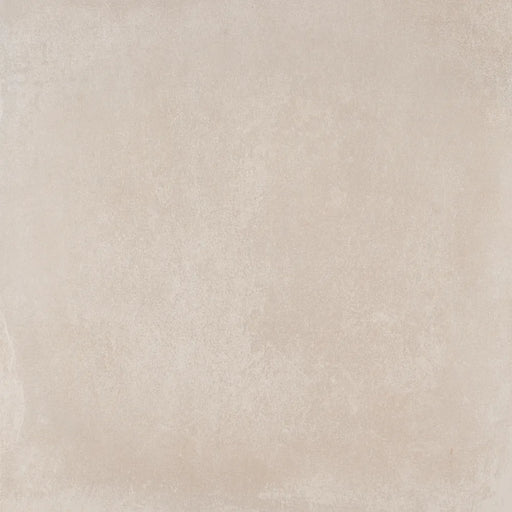 Close-up of Beton Perla Matt tile highlighting smooth finish and gentle cement-style variations.