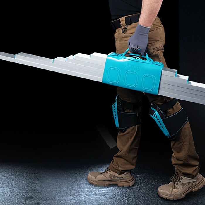 Bihui 6-piece Aluminium Box Screed Set arranged on a concrete surface, showing various lengths for professional leveling tasks.