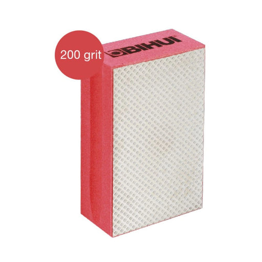 BIHUI Diamond Hand Pad, 200 grit, compact 55 x 95mm size, suitable for wet and dry grinding of tile, porcelain, marble, and glass surfaces.