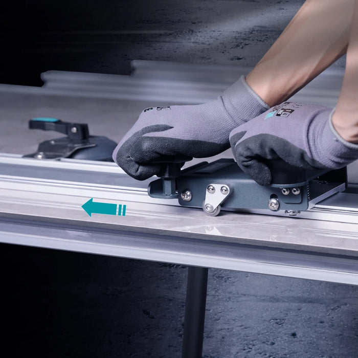 BIHUI 3.6M large cutting rail system with reinforced steel rod, suitable for tiles up to 3.2M and adjustable cutting length.