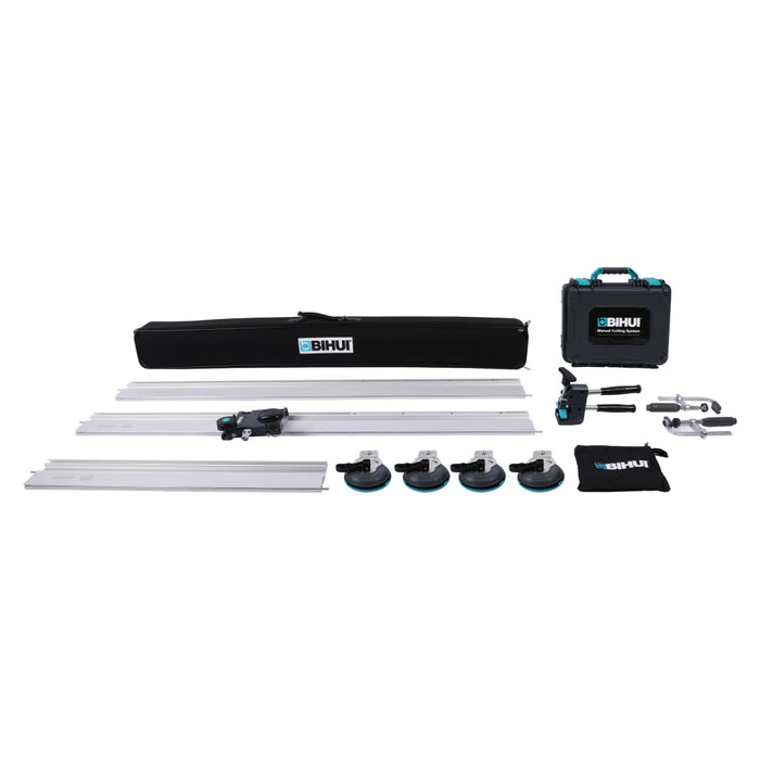 BIHUI 3.6M large cutting rail system with reinforced steel rod, suitable for tiles up to 3.2M and adjustable cutting length.