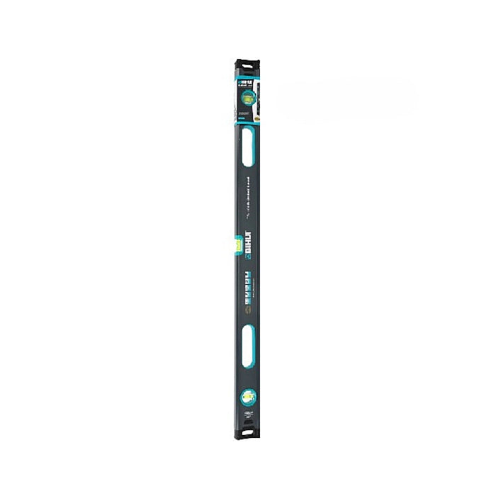 Bihui 1000mm 3-Bubble Spirit Level with rubber handle, shockproof end caps, and magnified horizontal vial for precision measuring.