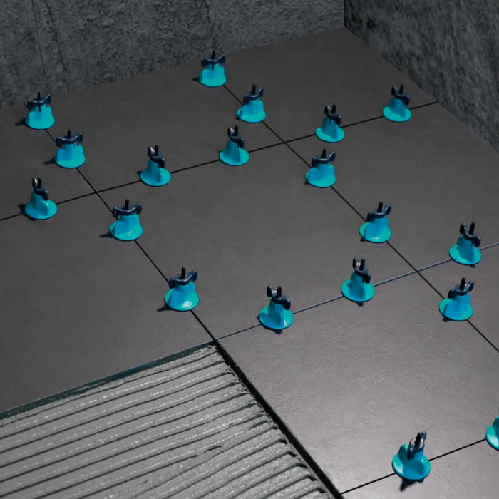 Flat lay image of the 50-piece Bihui T-Spin Levelling System kit.