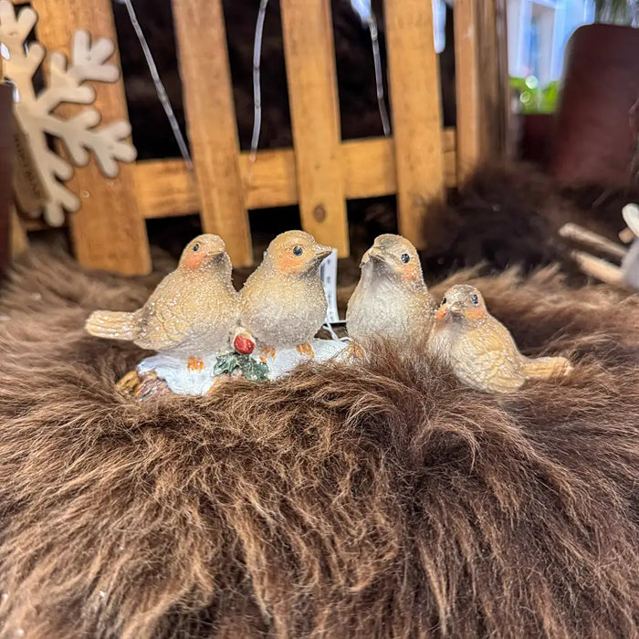 Close-up of Birds on Branch ornament showing two detailed birds perched on a textured branch.
