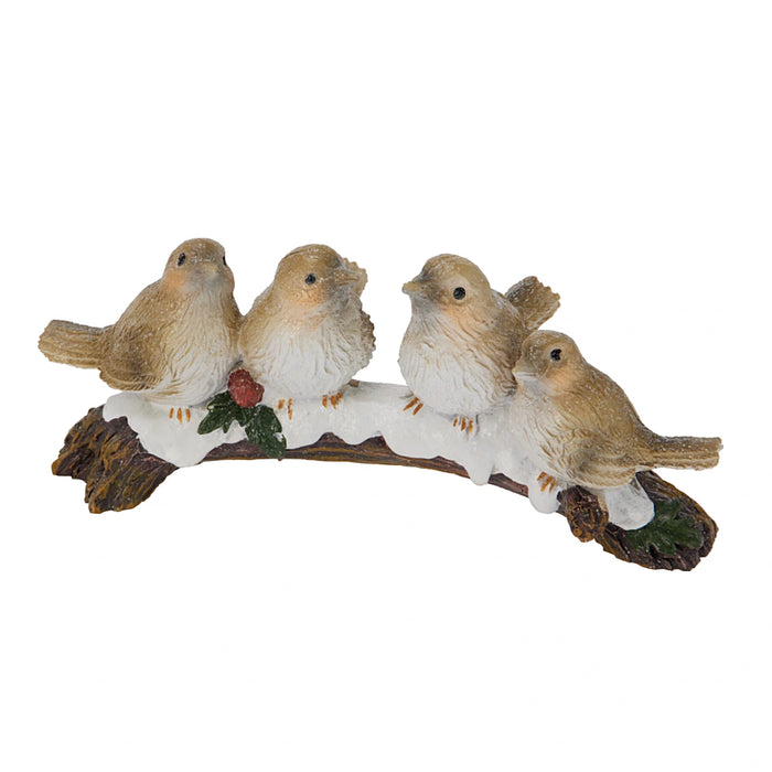 Close-up of Birds on Branch ornament showing two detailed birds perched on a textured branch.