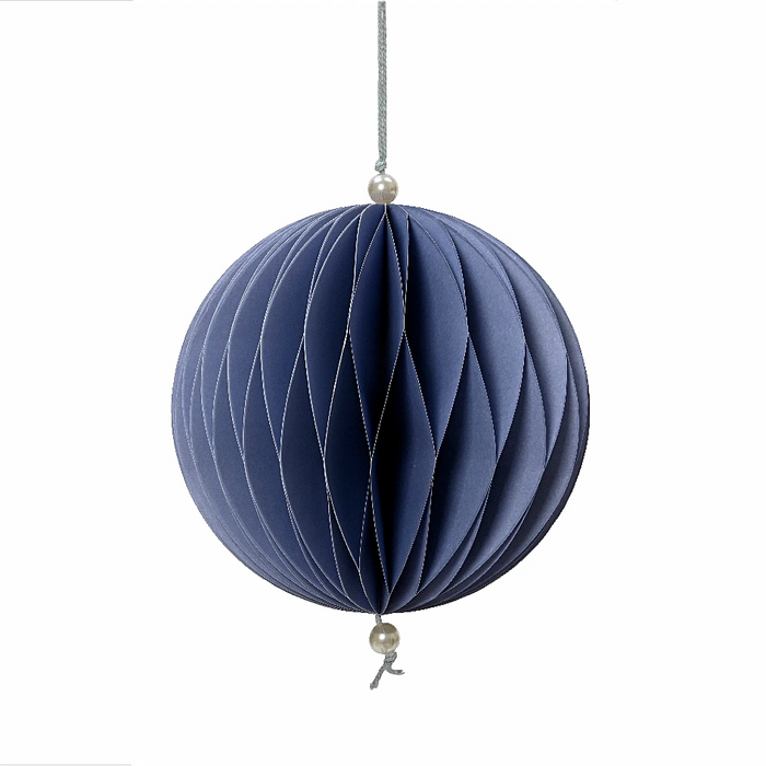 Blue Paper Bauble Hanging Decoration