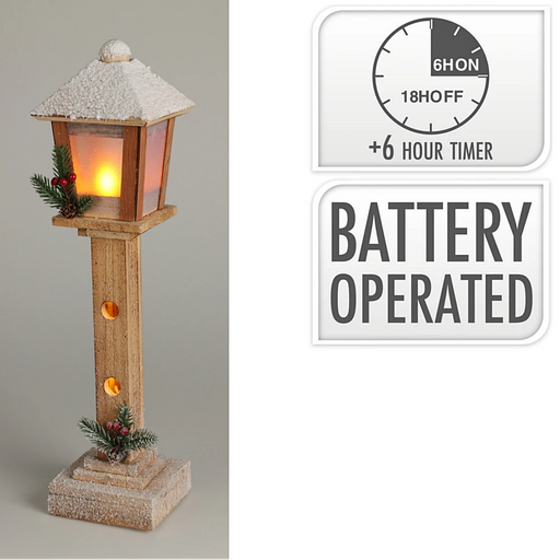 Brown Battery Operated LED Street Lamp Christmas Decoration