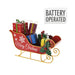 Close-up of Christmas Sleigh showing detailed presents and illuminated LED accents.