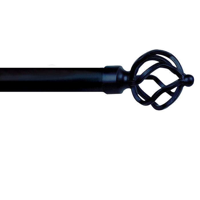 Classic Metal Cage Black Extendable Curtain Pole