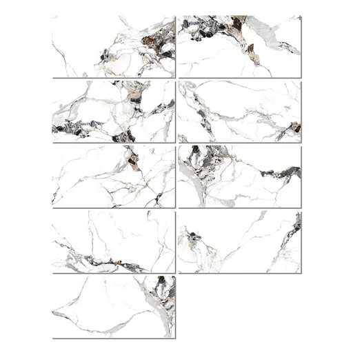 Detailed close-up of Constellation tile showing polished surface and natural stone-inspired veining.