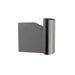 Close-up of Corfu Gun Metal Single Robe Hook showing brushed finish and compact design.