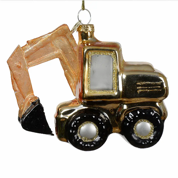 Digger Glass Hanging Kids Christmas Decoration