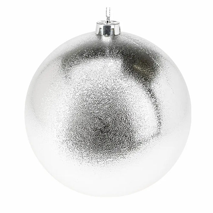 Dimpled Silver Christmas Bauble 18cm