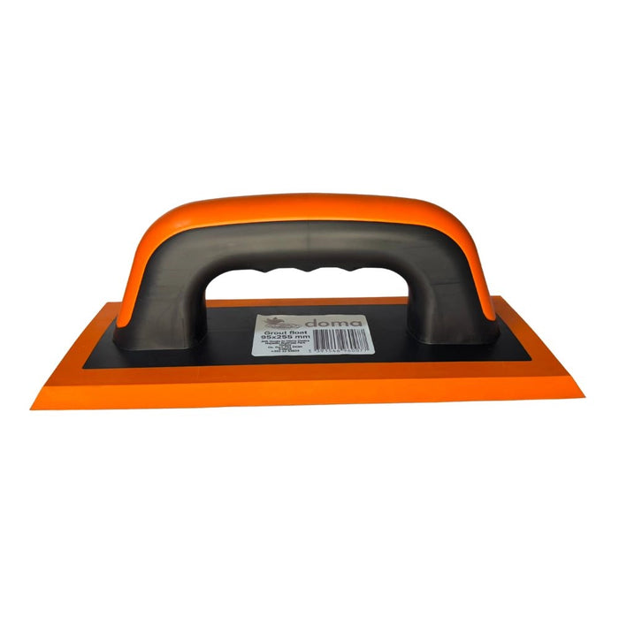 Classic-style grout float with comfortable handle and durable rubber pad for even grout application on tiles.