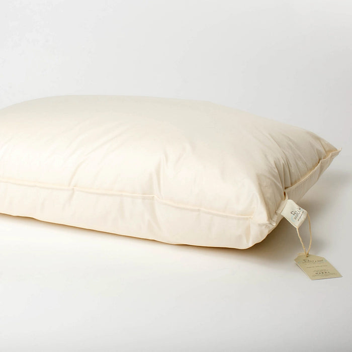 Dooleys Irish Wool Medium Fill Pillow with cotton cover for breathable support for back and side sleepers