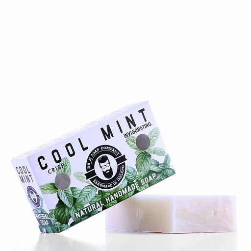 Dr K Cool Mint natural body soap bar 110 g in recyclable cardboard packaging handmade in Cork Ireland