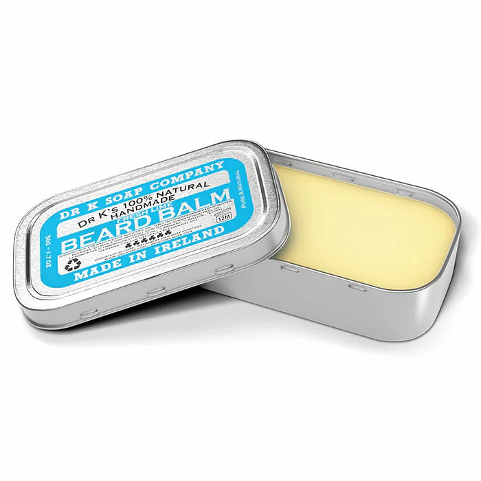 Dr K Fresh Lime Beard Balm 50g tin natural citrus beard balm handmade in Cork Ireland