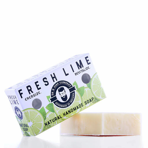 Dr K Fresh Lime natural body soap bar 110 g in recyclable cardboard packaging handmade in Cork Ireland