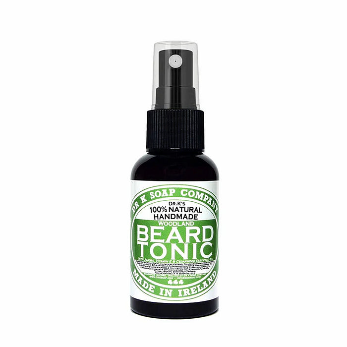 Dr K Woodland Beard Tonic 50ml natural beard oil handmade in Cork Ireland with cedarwood and pine scent