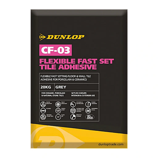 Dunlop CF-03 Flexible Fast Set Grey Tile Adhesive