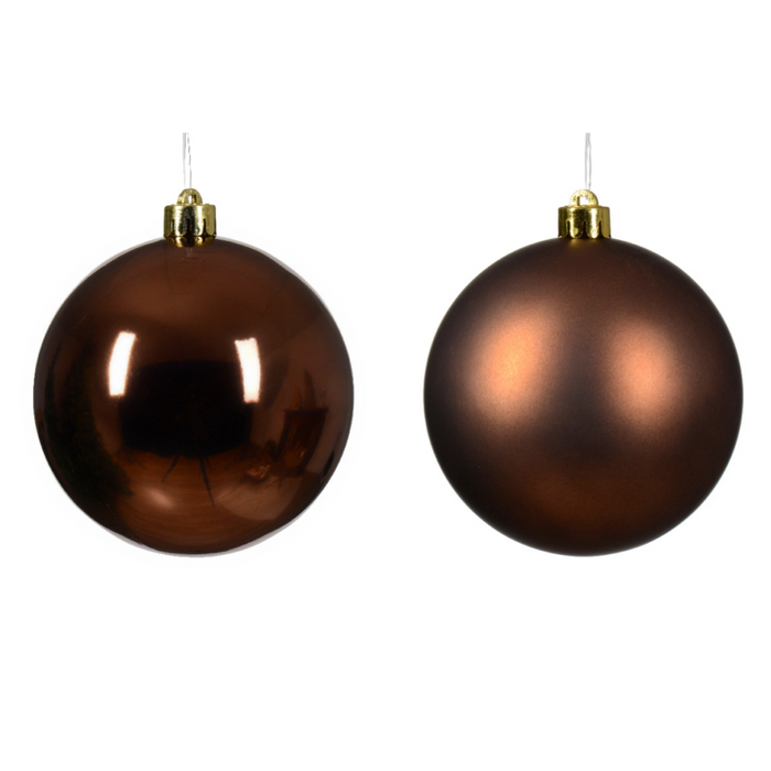 Espresso Brown 10cm Christmas Baubles