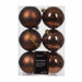 Espresso Brown 8cm Christmas Baubles 6 Pack