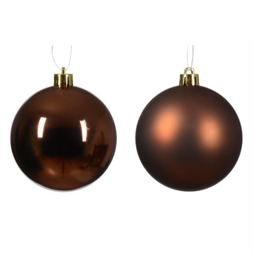 Espresso Brown 8cm Christmas Baubles