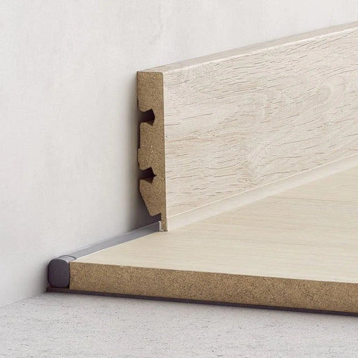 Expansion joint foam strip, displayed next to laminate flooring.