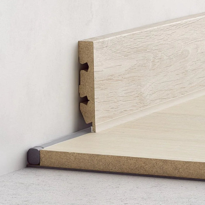 Expansion joint foam strip, displayed next to laminate flooring.