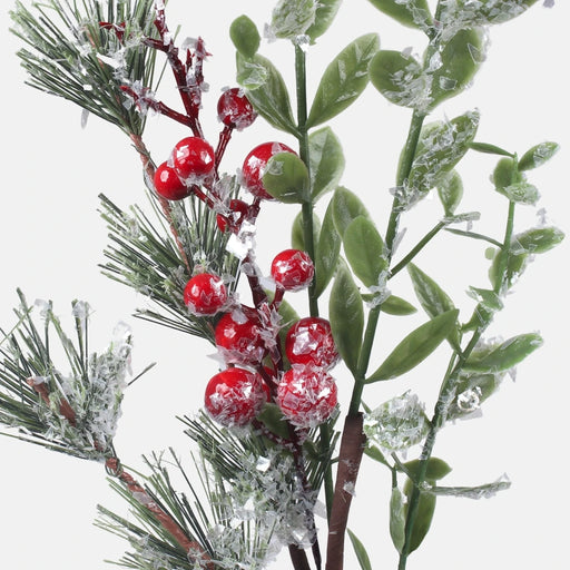 Frosted Larch Branch with Berries & Pinecone