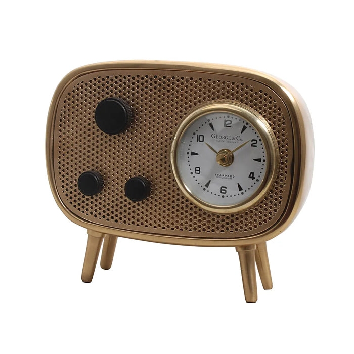 George & Co Antique Brass Radio Clock